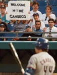 A Marlins fan welcomes Jose to Miami on 6/8/98 (AP) 