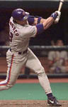 Jose hitting his 43rd homer of 1998 in Tampa Bay on 9/18 (AP) 