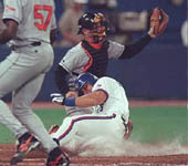 Jose sliding safely into home on 9/23/98 (Toronto Sun) 