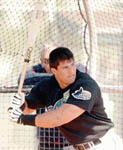 Jose ready for a pitch on 2/28/99 (Orlando Sentinel)