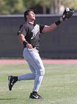  A capless Jose plays the outfield on 3/1/99 (SP Times) 