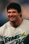 Jose smiling in his Devil Rays uniform