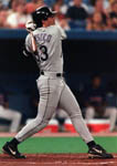 Jose launching his record setting 30th homer in Toronto on 7/4/99 (AP)