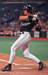 Jose breaking his bat in the 7th inning on 7/5/99 (SP Times)