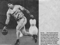 Jose bowling before a game in the Skydome in July of 1999 (Sydney Morning Herald)