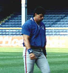 Jose walking to the dugout in Detroit